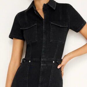 Good American  Black Denim Jumpsuit size S